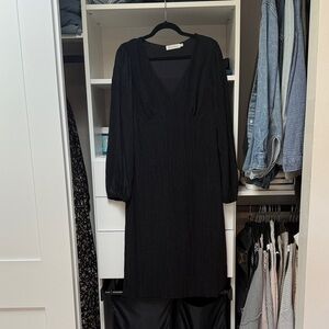 All in Favor Black Long Sleeve Dress